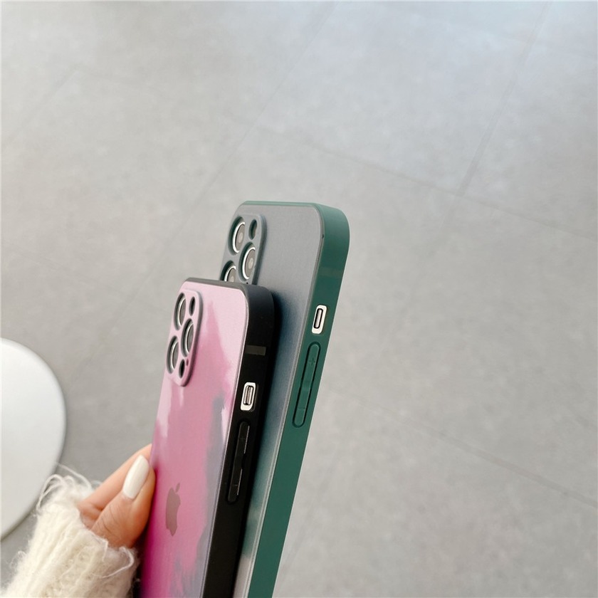 Ốp điện thoại silicon mềm hình vuông nhiều màu sắc chống thấm nước cho iPhone X XR Xs Max 8 7 6 6s Plus