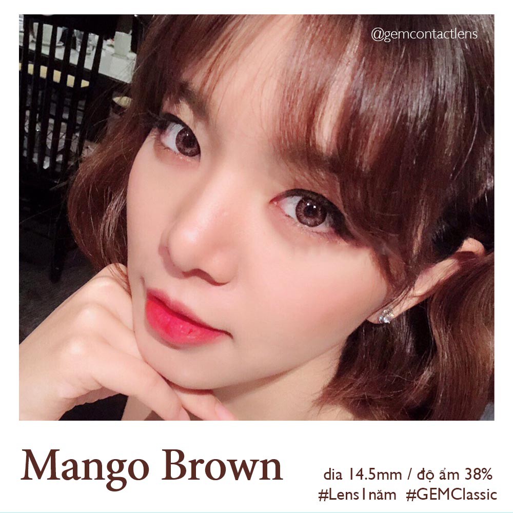 Lens giãn tròng MANGO BROWN - HSD 1 NĂM