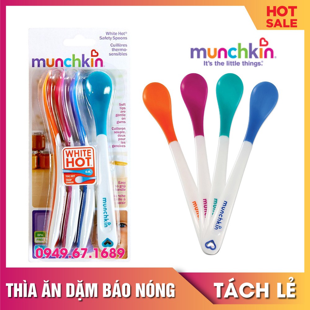 Thìa mềm báo nóng Munchkin - muỗng báo nóng Munchkin cho bé ăn dặm