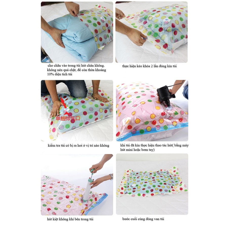 Bộ 8 túi hút chân không kèm bơm