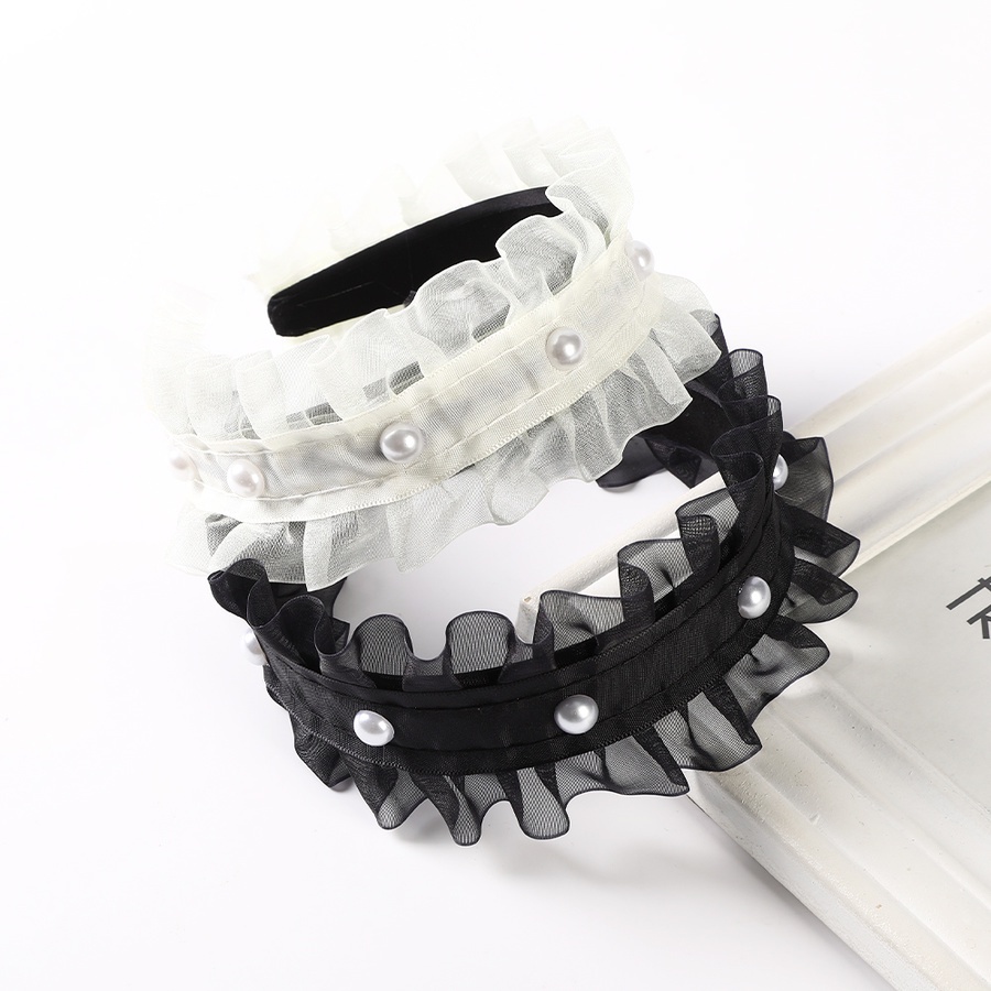 Băng Đô Vải Lưới Phối Ngọc Trai Thời Trang Hàn Quốc Cho Nữ