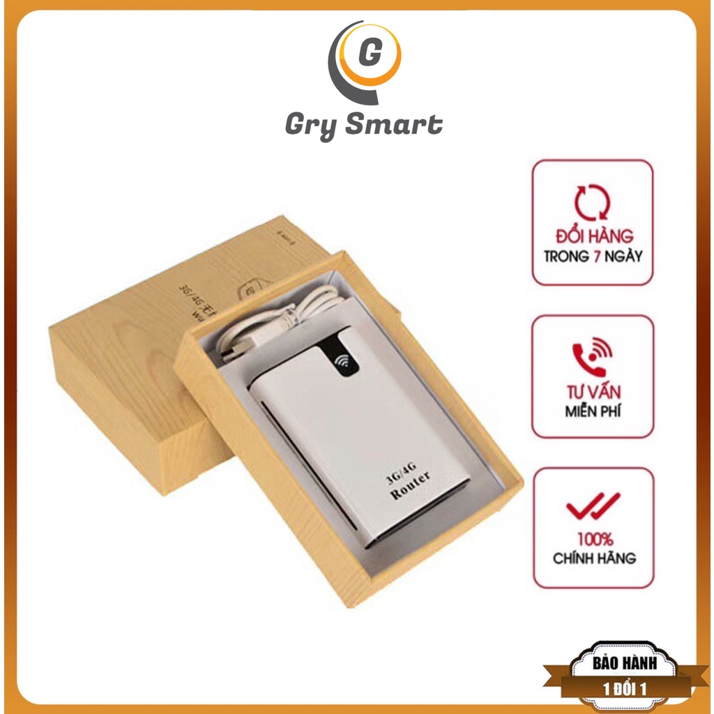 Bộ Phát Wifi Từ Sim 3G, 4G Siêu khỏe Thiết Kế Nhỏ Gọn Theo Công Nghệ Mới, Máy Kiêm Sạc Dự Phòng 7800mah Hàng Chính Hãng
