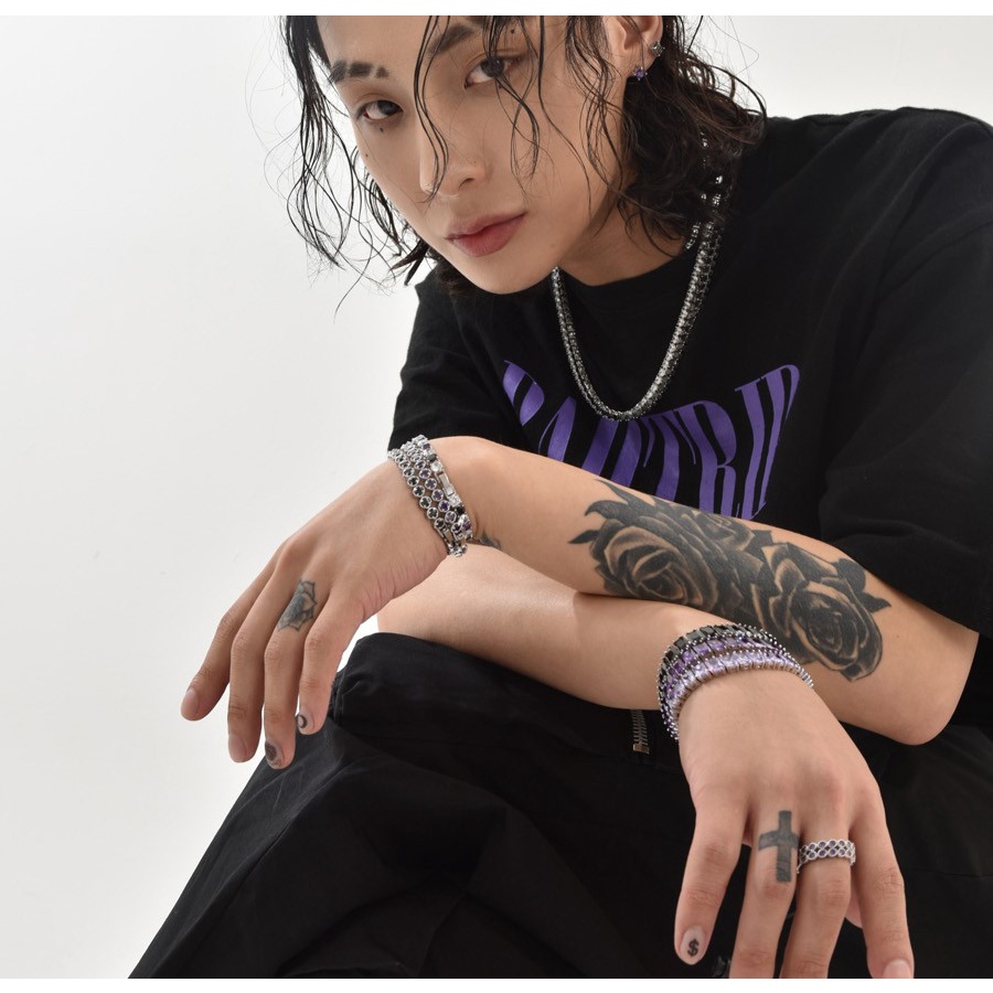 CHÍNH HÃNG NHẪN TENNIS CUBIC BLACKPURPLE RM BTS