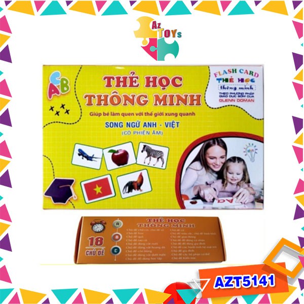 Combo Thẻ Học Flashcard Thông Minh Song Ngữ Glenn Doman Size To - AZT5141