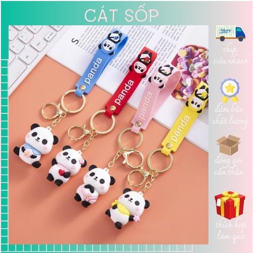 Móc khóa Panda Cao cấp kèm dây đeo tay