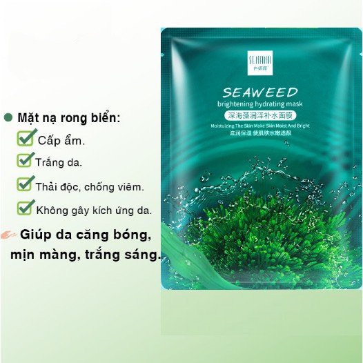 Mặt nạ giấy tảo biển cấp ẩm dưỡng trắng da làm lành mụn 30g MINIGIRL MN5