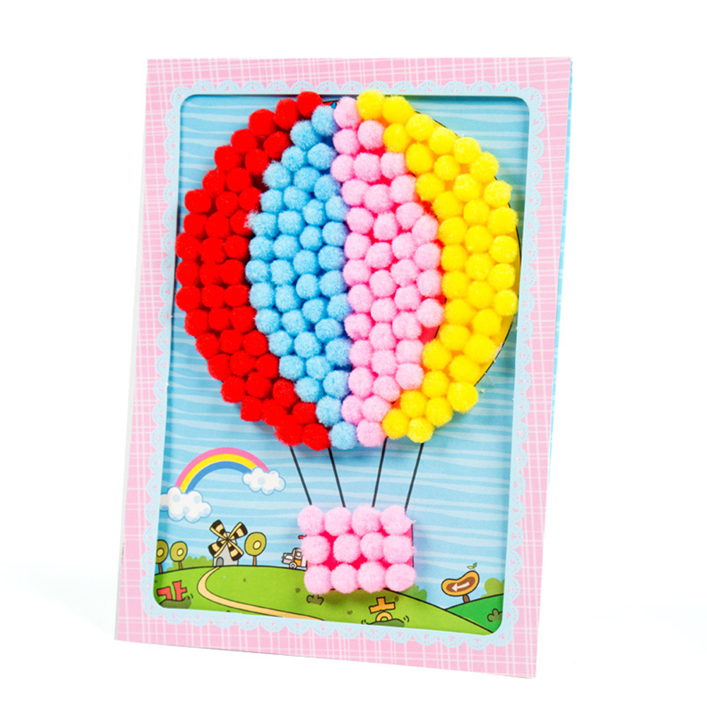 TD Baby Kids Creative DIY Plush Ball Painting Stickers Đồ chơi Trẻ em Làm bằng tay Mô hình hoạt hình Thủ công mỹ nghệ