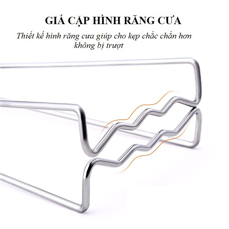 Kẹp nhấc nồi/ nhấc bát đĩa chống nóng inox tiện dụng - Kẹp chống bỏng tay nhà bếp