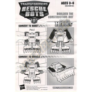 ⭐️ BOULDER - Robot 16cm lắp ráp thành xe xúc đất to - Transformers Rescue Bot Academy