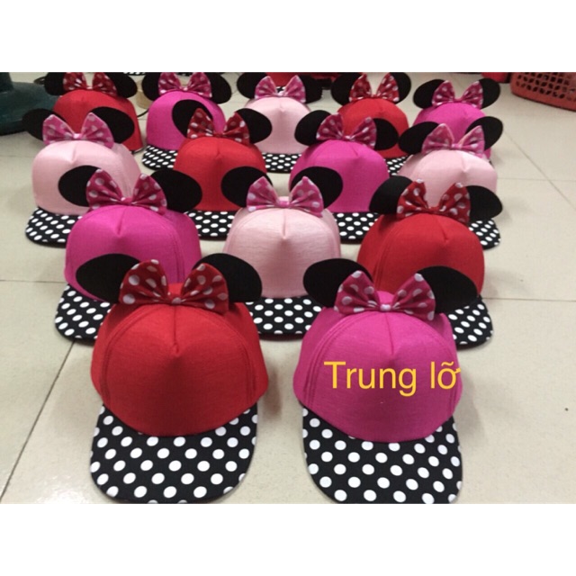 MŨ MICKEY BÉ GÁI chấm bi