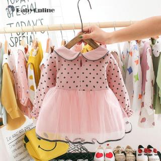 Đầm bé gái tay dài phối lưới