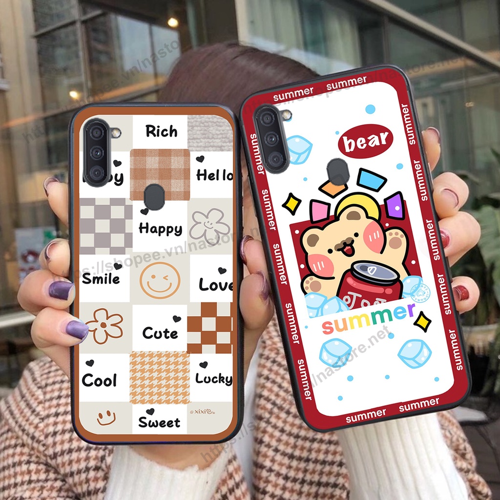 Ốp lưng Samsung A11 / M11 trái tim mặt cười, gấu cute thể thao cá tính