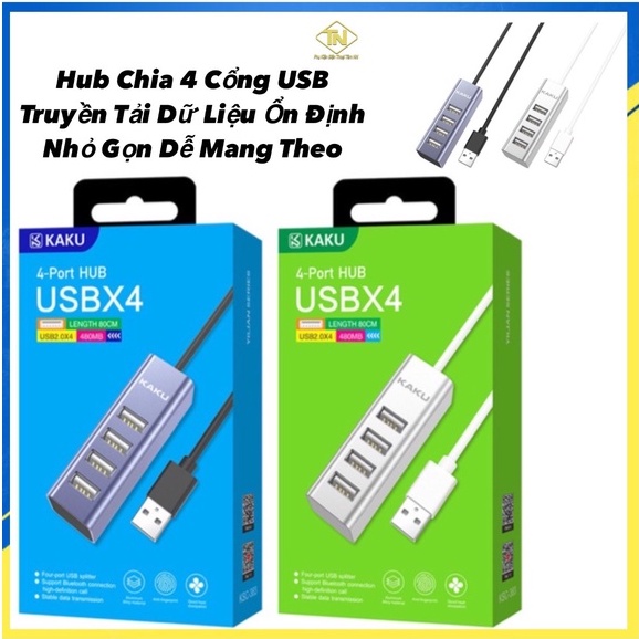 HUB Chia USB 4 Cổng KAKU KSC-383 Chính Hãng, Nhỏ Gọn Tốc Độ Truyền Tải Dữ Liệu Ổn Định Màu Ngẫu Nhiên