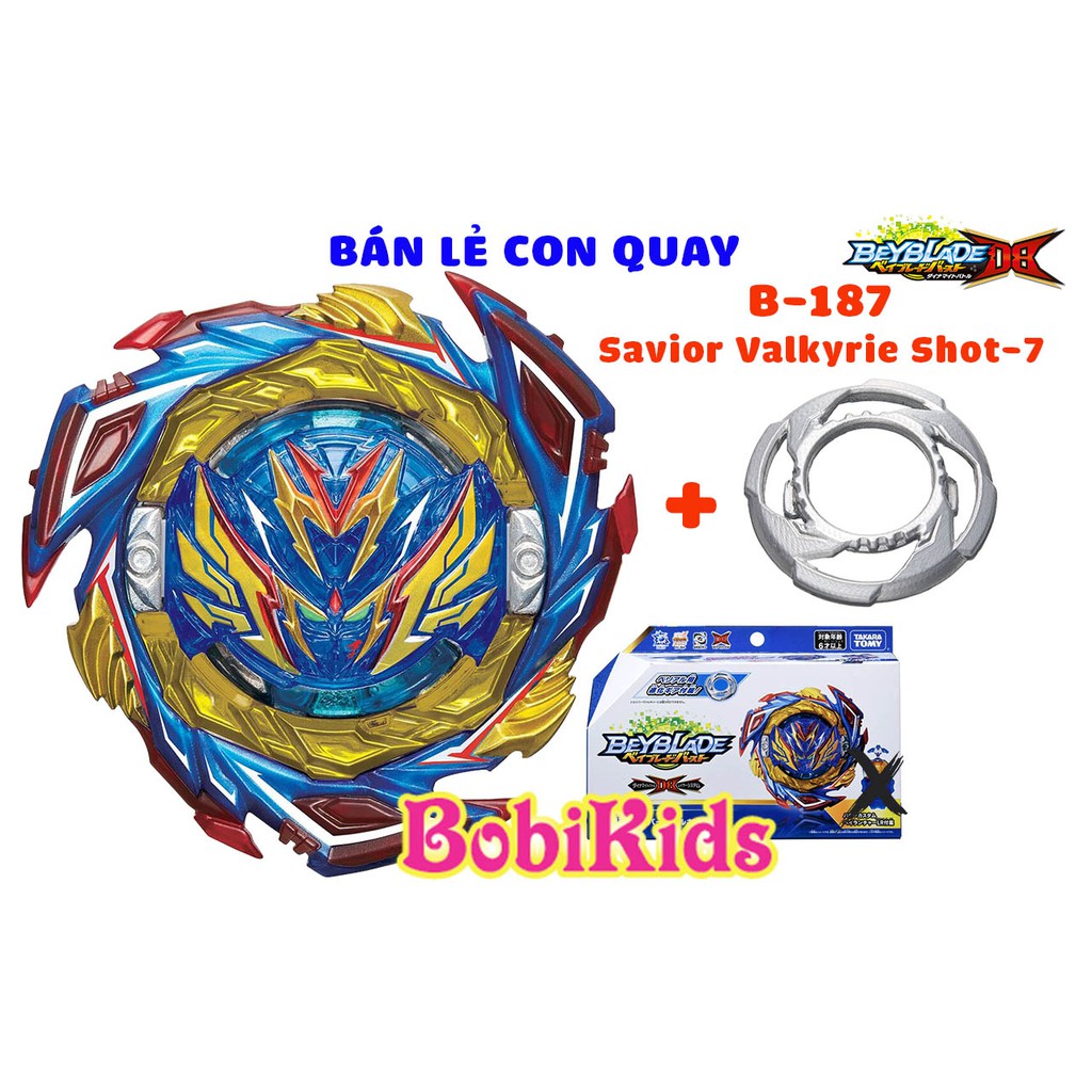 BÁN LẺ Con Quay B-187 Savior Valkyrie Shot-7 Không kèm đồ phóng Beyblade