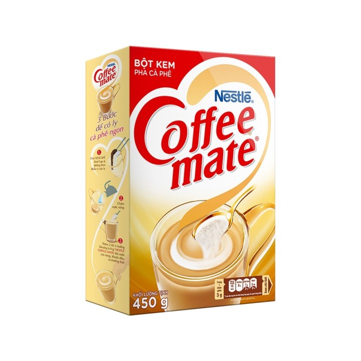 Combo 1 hộp bột kem pha café Coffee Mate (450g) + 2 hộp Nescafé café Việt đen đá (hộp 15 gói x 16g)
