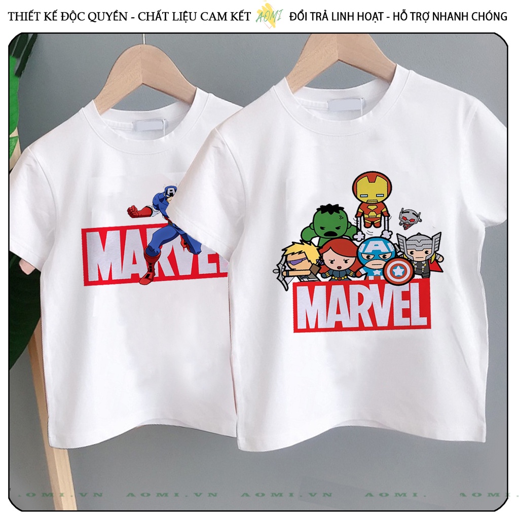 ÁO THUN Avengers Kids MCU UNISEX PHÔNG TRẮNG TAY NGẮN NAM NỮ GIA ĐÌNH CẶP ĐÔI SIZE TRẺ EM BÉ TRAI GÁI AOMIVN