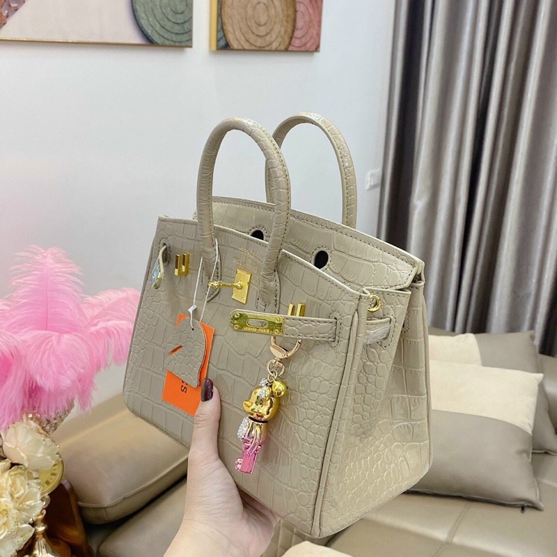 M3503 TÚI Hm bikin size 25 da rắn V.I.P DA CỰC CHẤT Tặng kèm khăn quấn túi