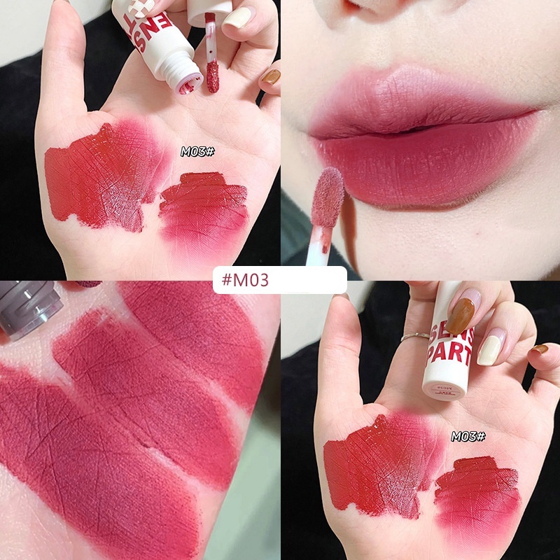 [Hàng mới về] Son môi kháng nước thiết kế vỏ màu trắng thời trang