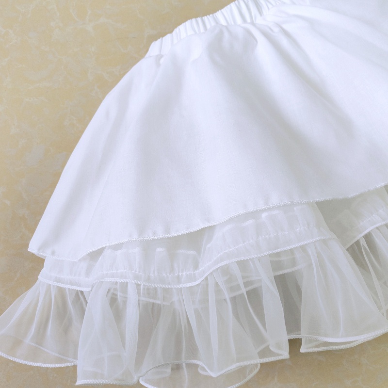 Xiangbao Áo Khoác Pettioline Petticoat Màu Trắng Lưng Thun Nửa Vòng Phong Cách Victorian Cổ Điển