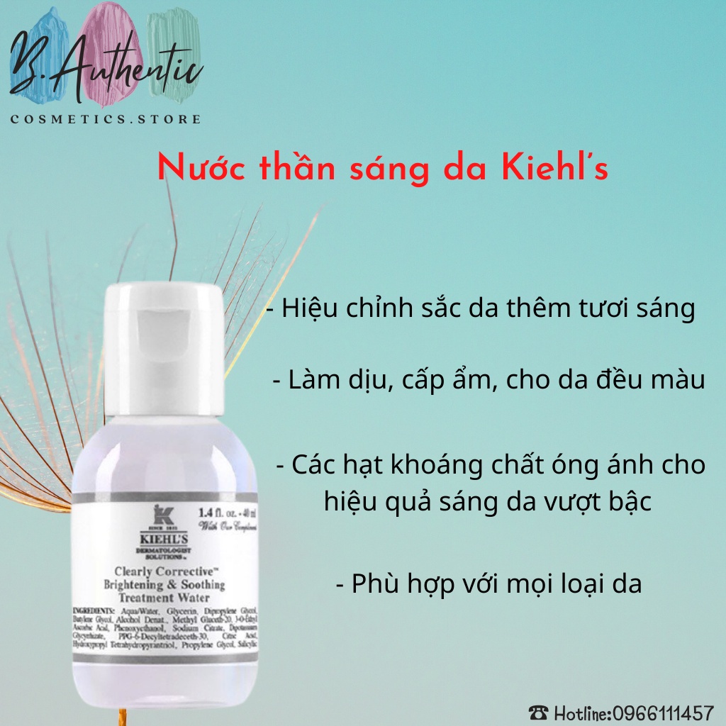 Nước thần sáng da Kiehl’s Clearly Correctiv Brightening Soothing Treatment Water 40ml-dưỡng sáng da