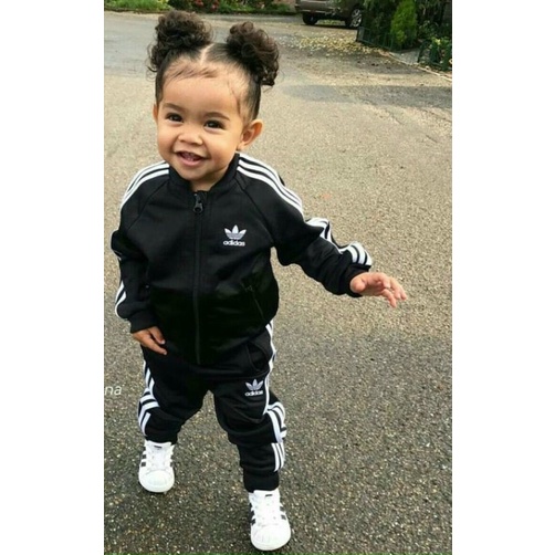 Set bộ khoác nỉ Adidas đen cao cấp trẻ em 13-36kg