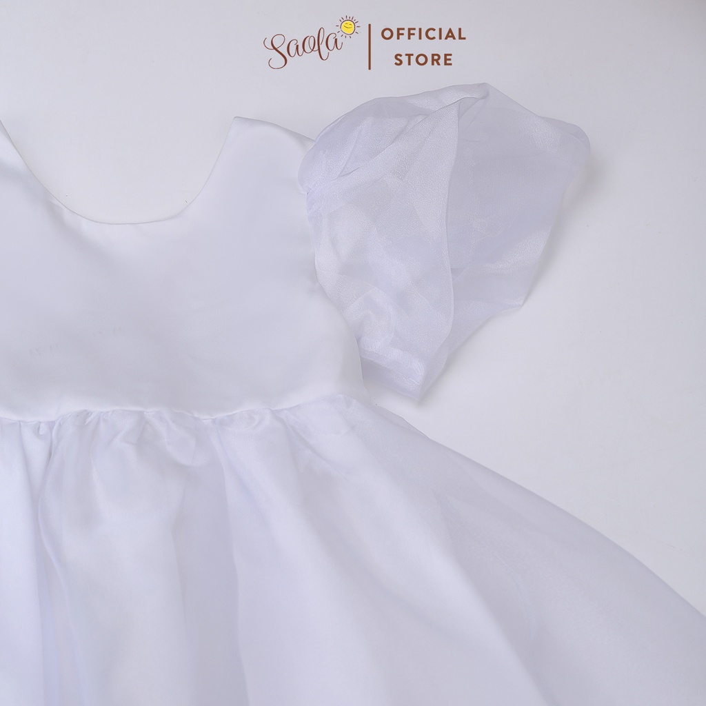 Váy Trắng Công Chúa Tay Phồng Bồng Bềnh Siêu Xinh Cho Bé Gái Từ 1 Đến 6 Tuổi - DRP006 - SAOLA KIDS CLOTHING