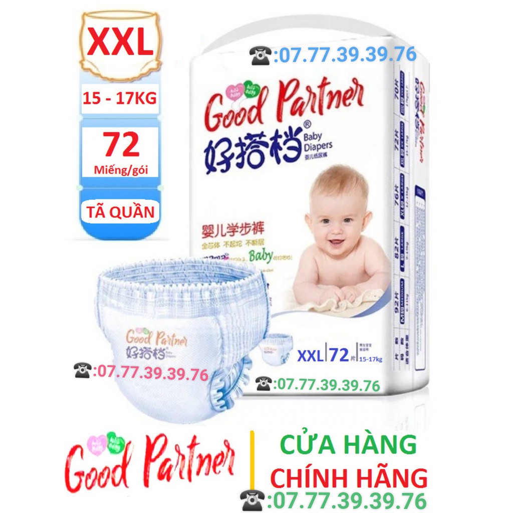 (siêu rẻ) tã bỉm quần/dán Good Partner size S112,M96,M92,L82,XL76,XXL72,XXXL70 nhiều miếng siêu tiết kiệm.