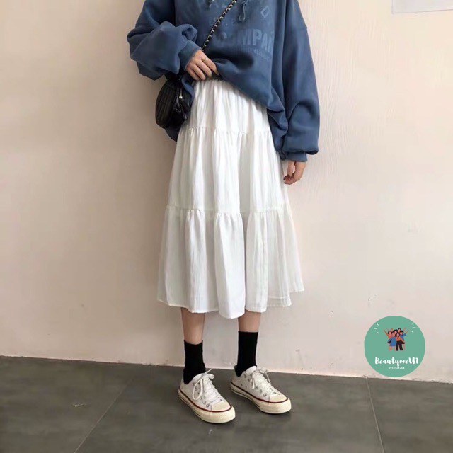 Chân váy dài, Chân váy xếp ly 3 tầng Ulzzang-siêu cute, cá tính | BigBuy360 - bigbuy360.vn