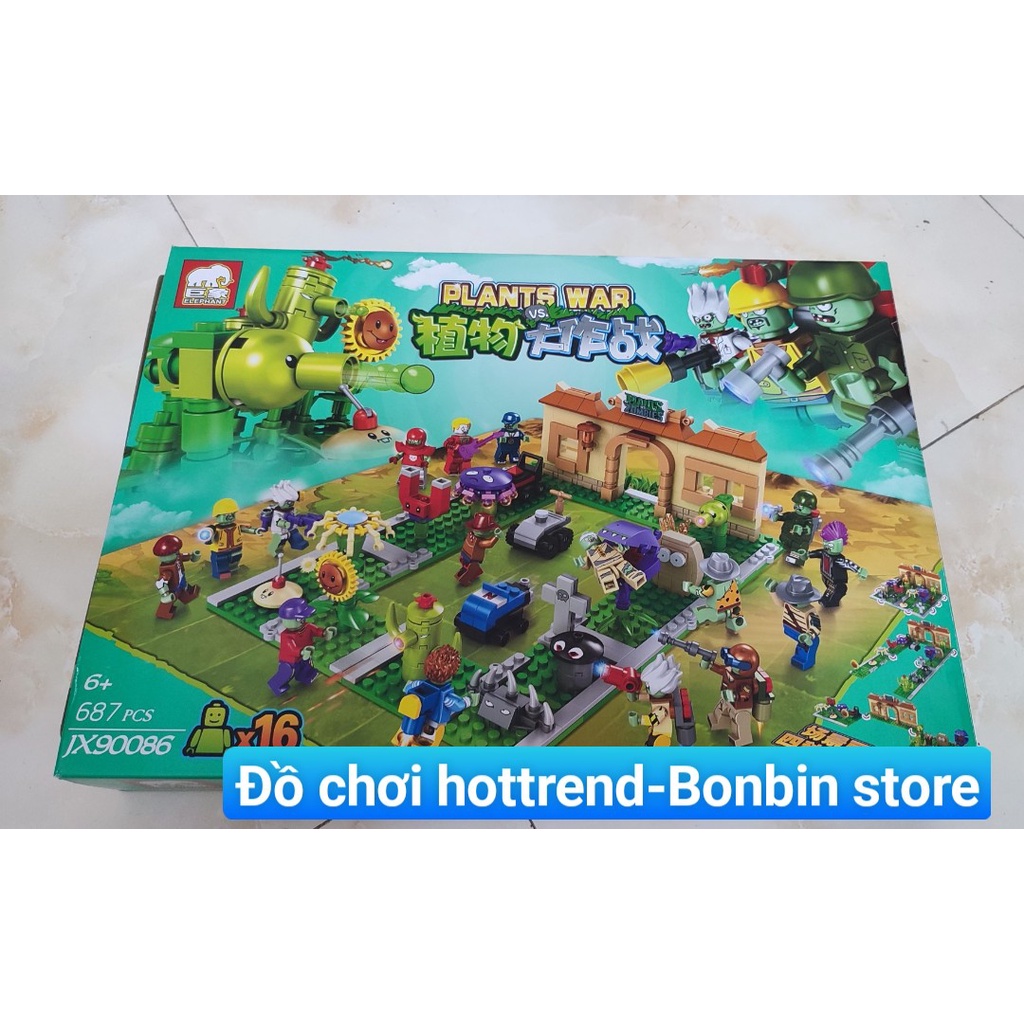Bộ Lego lắp ghép mô hình Plant Vs Zombie - JX 90086  rèn sự kiên nhẫn và khéo léo