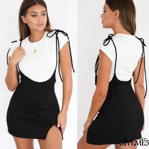 Women Summer Dresses Sleeveless Bandage Black Short Mini Sexy Dress
