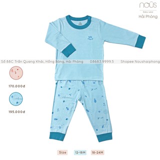 Bộ Cài Vai Dài Petit Xanh Lơ Nhạt Nous (Size 12-18 Tháng Đến 18-24 Tháng)