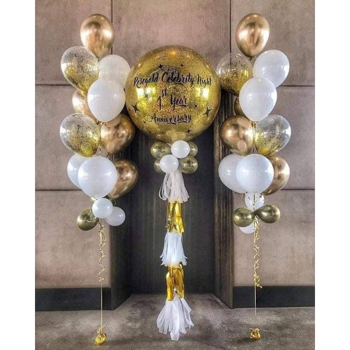 COMBO BÓNG JUMBO 36 INCH CẮT CHỮ THEO YÊU CẦU KÈM TRỤ 1,2M