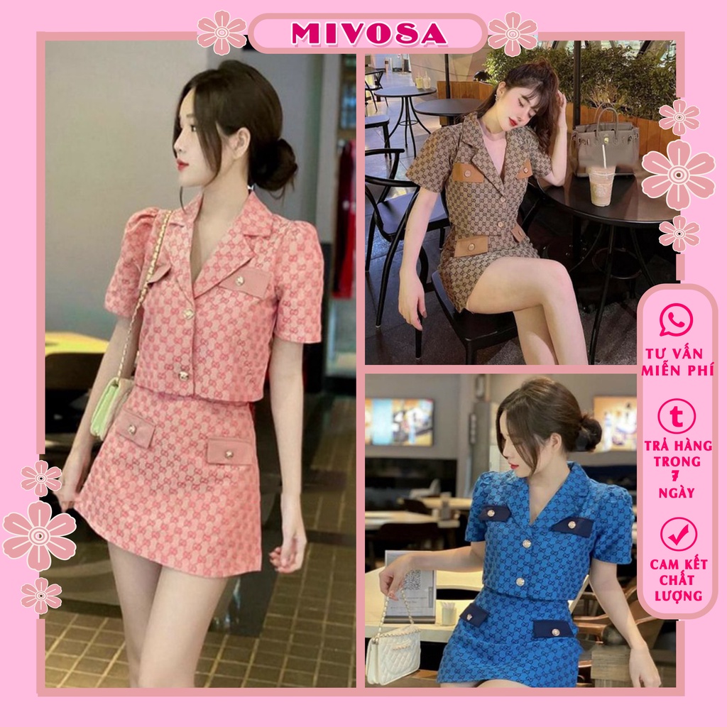Set bộ croptop chân váy ngắn MIVOSA DB534