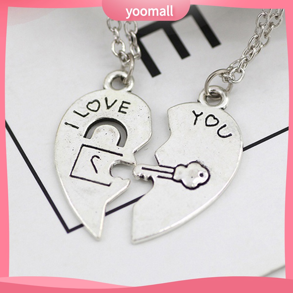 Vòng cổ Mặt Ổ Khóa Trái Tim Và Chìa Khóa I Love You Dành Cho Cặp Đôi