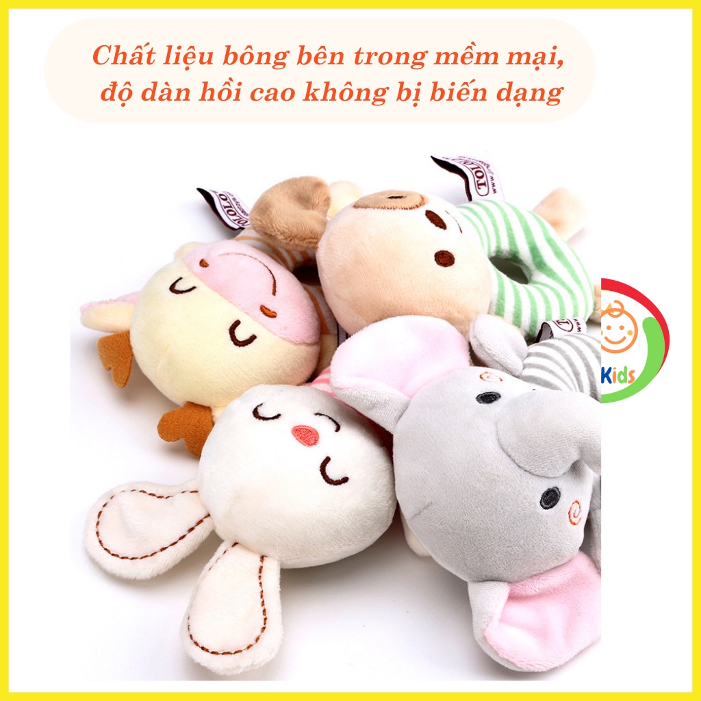 Thú Cầm Tay Chút Chít Cho Bé Đồ Chơi Tập Cầm Nắm Phát Triển Xúc Giác Thị Giác Thính Giác TOLOLO TCT16