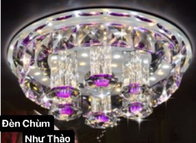 Đèn Led pha Lê mâm ốp trần