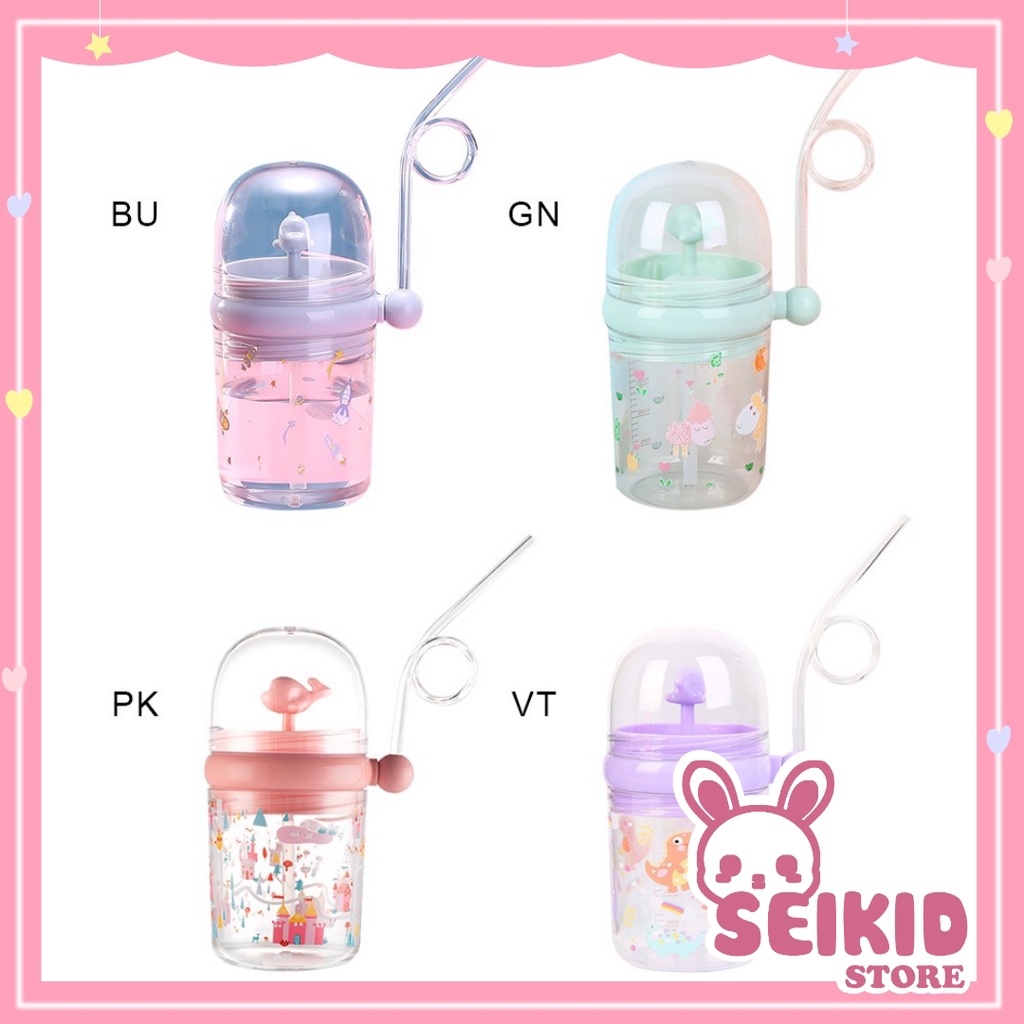 Bình Uống Nước Cá Heo Xinh Xẵn Chống Sặc Cho Bé 250ml Tập Uống Cho Bé Yêu Seikid