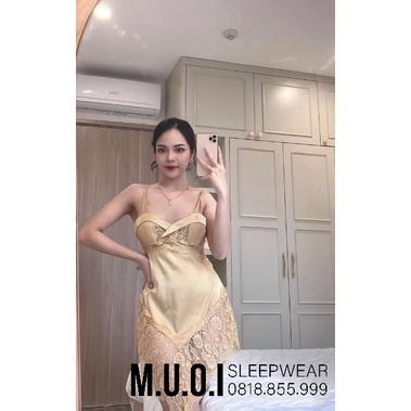 [FREESHIP] Váy ngủ sexy QUẢNG CHÂU-SX 106-Váy ngủ lua phối ren đuôi cá đan dây sexy QUẢNG CHÂU - hàng có sẵn(video+ ảnh)