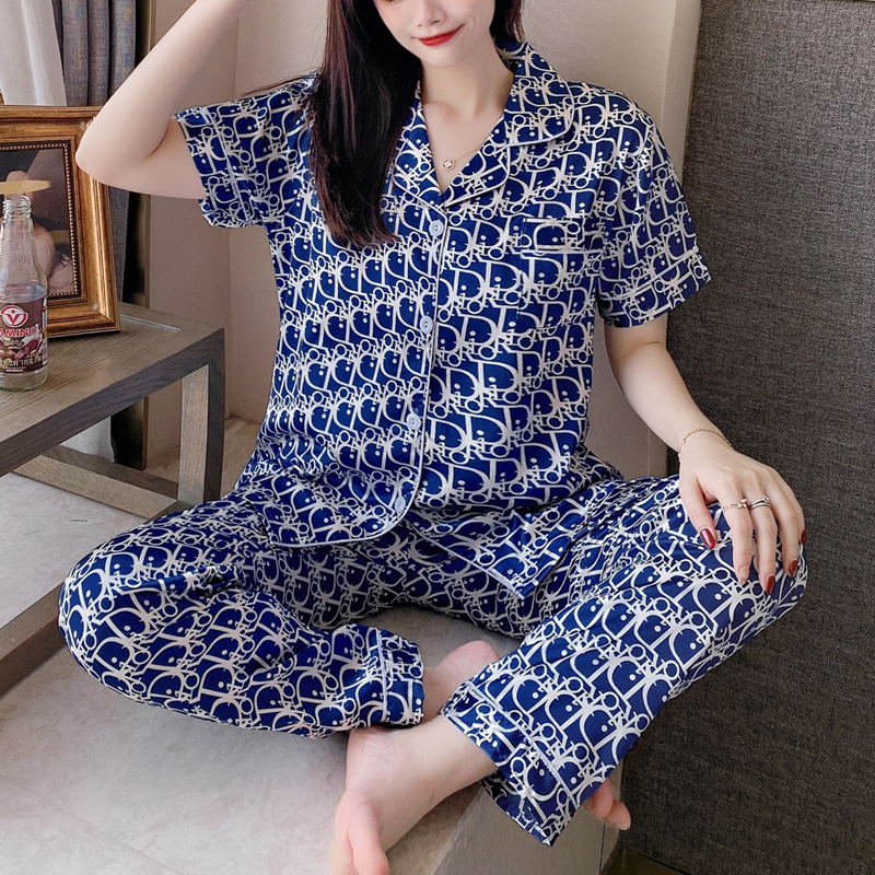 Đồ Ngủ Lụa Thời Trang Cho Nữ pijama bộ ngủ lụa váy ngủ 2 dây Thiết kế hoa cúc nhỏ đồ ngủ lụa cao cấp