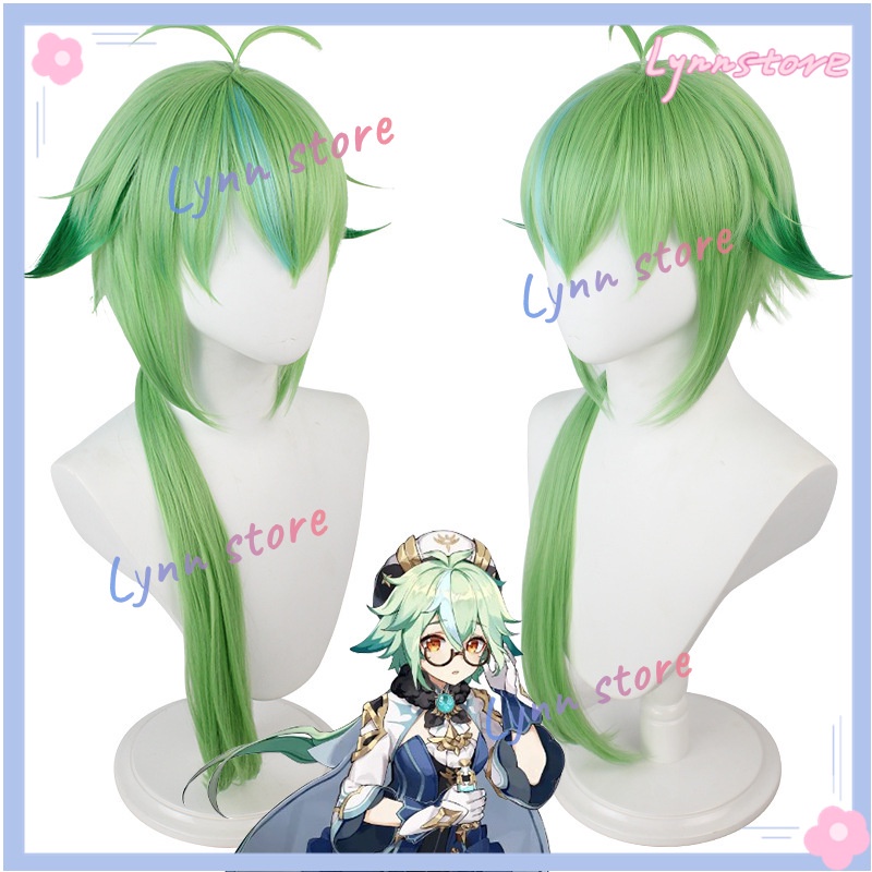 Genshin Impact Sucrose Cosplay Dài Tóc Giả Màu Xanh Lá Cây Táo Tóc Giả Cosplay Tóc Giả Chịu Nhiệt Tóc Giả Tổng Hợp Halloween