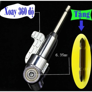 Đầu chuyển hướng mũi bắt vít, mũi khoan 105° chuôi lục giác + kèm 01 đầu tô vít 4 cạnh chịu lực