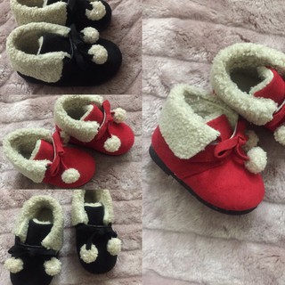 Giày bốt lót lông mềm cho bé tập đi size 0-1 tuổi