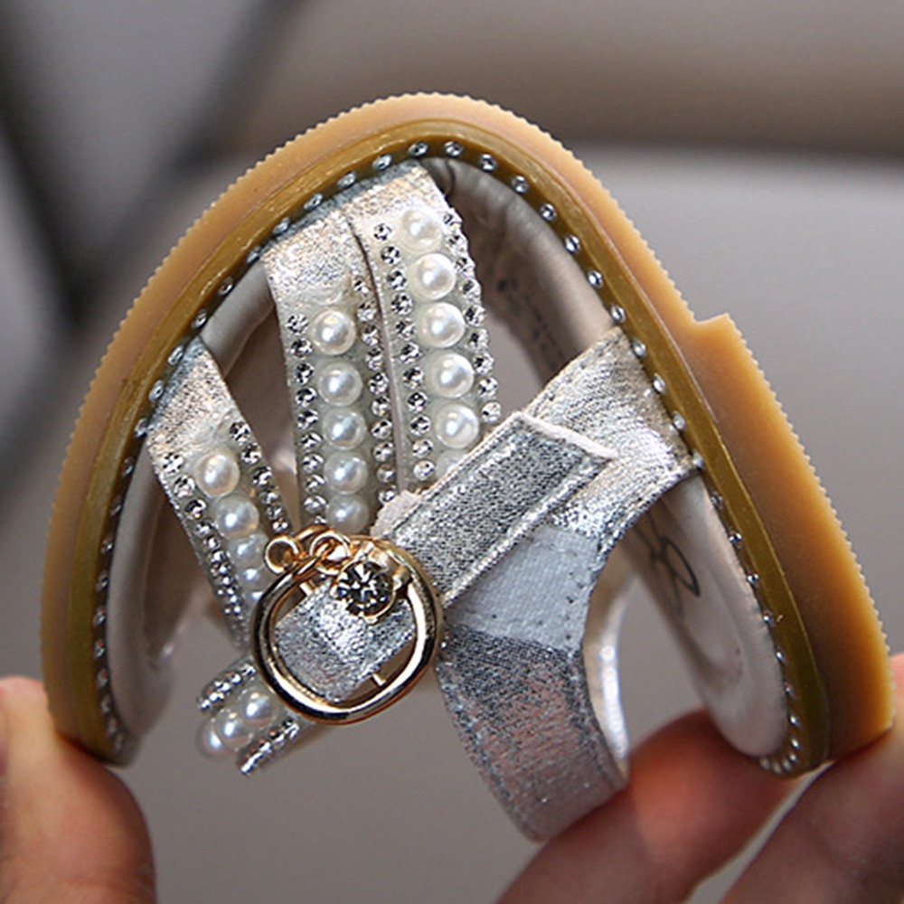 Giày Sandal Xinh Xắn Đính Ngọc Trai Nhân Tạo Cho Bé Gái Từ 1-12 Tuổi