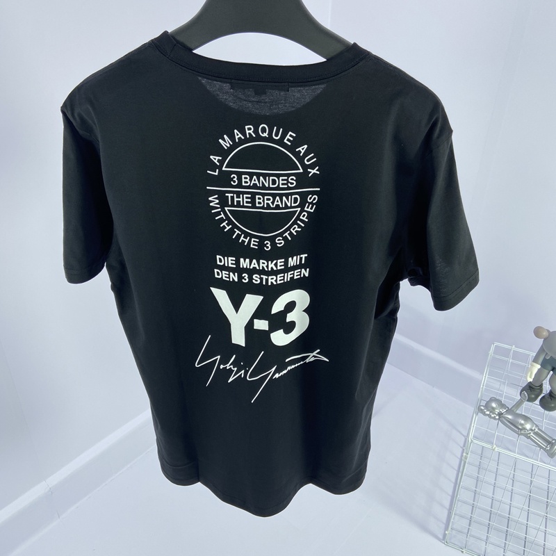 Áo Thun Nam Y3 Yohji Yamamoto Tay Ngắn Cổ Tròn Dáng Rộng Thời Trang
