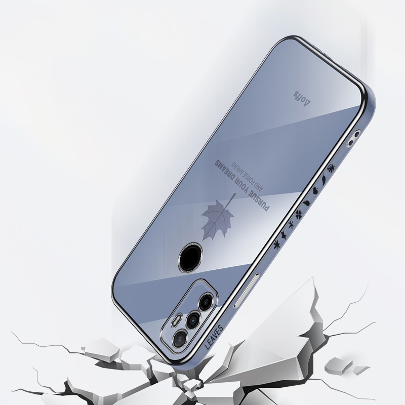 Ốp Điện Thoại Mềm Họa Tiết Lá Phong Mạ Màu Cho OPPO A5 A3S A12E A7 A5S A12 A8 A31 A9 A5 A15 A15S A35 A32 A53 A92 A52 A72