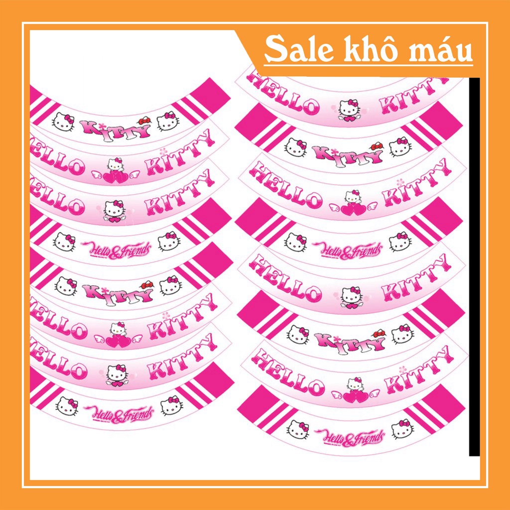 giảm 5k Tem dán full vành dán mọi loại xe màu hồng trắng, tem mâm trùm xe máy 16 miếng full 2 bánh trước sau. Decal trùm