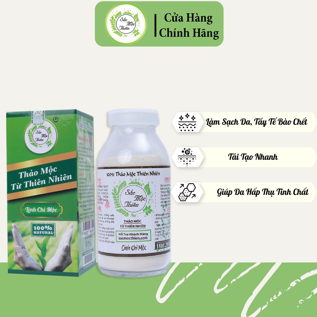 Linh Chi Mộc Sắc Mộc Thiên Da Sạch Nhờn Căng Mịn Cân Bằng Độ Ẩm 100gr