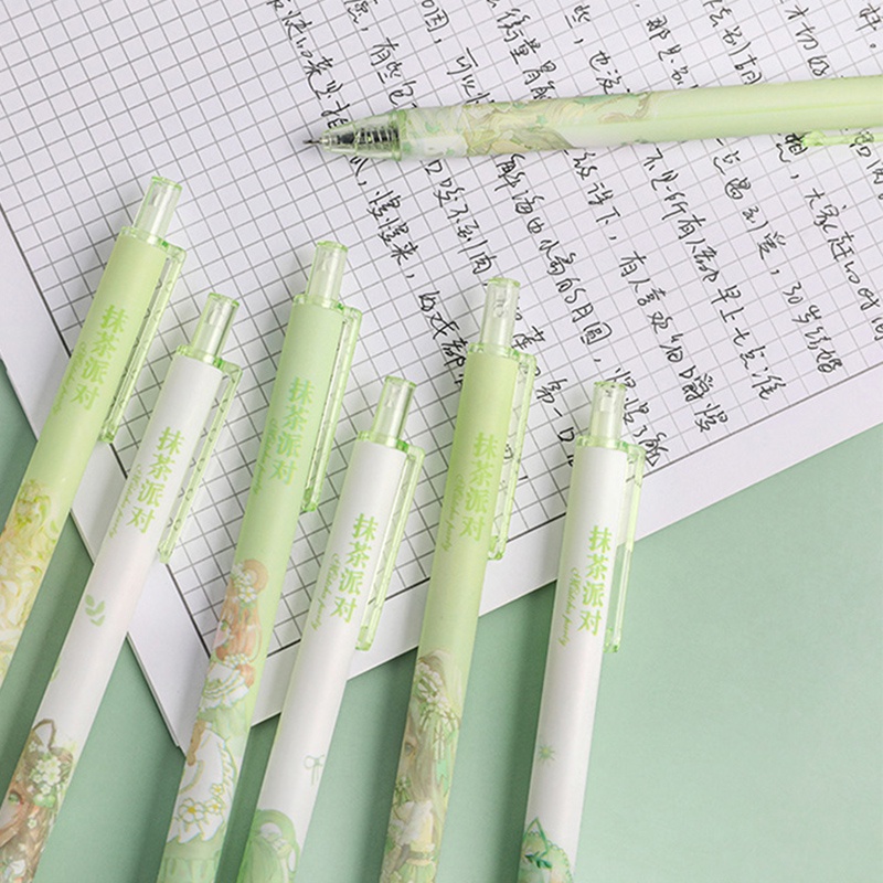 Set 6 Bút Bi Mực Đen Ngòi 0.5mm