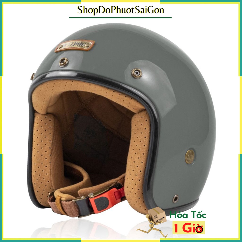 Mũ bảo hiểm 3/4 Bulldog 4U xám nardo