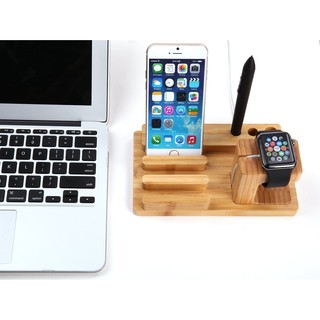 Giá đỡ apple watch, iPhone,iPad chất liệu tre